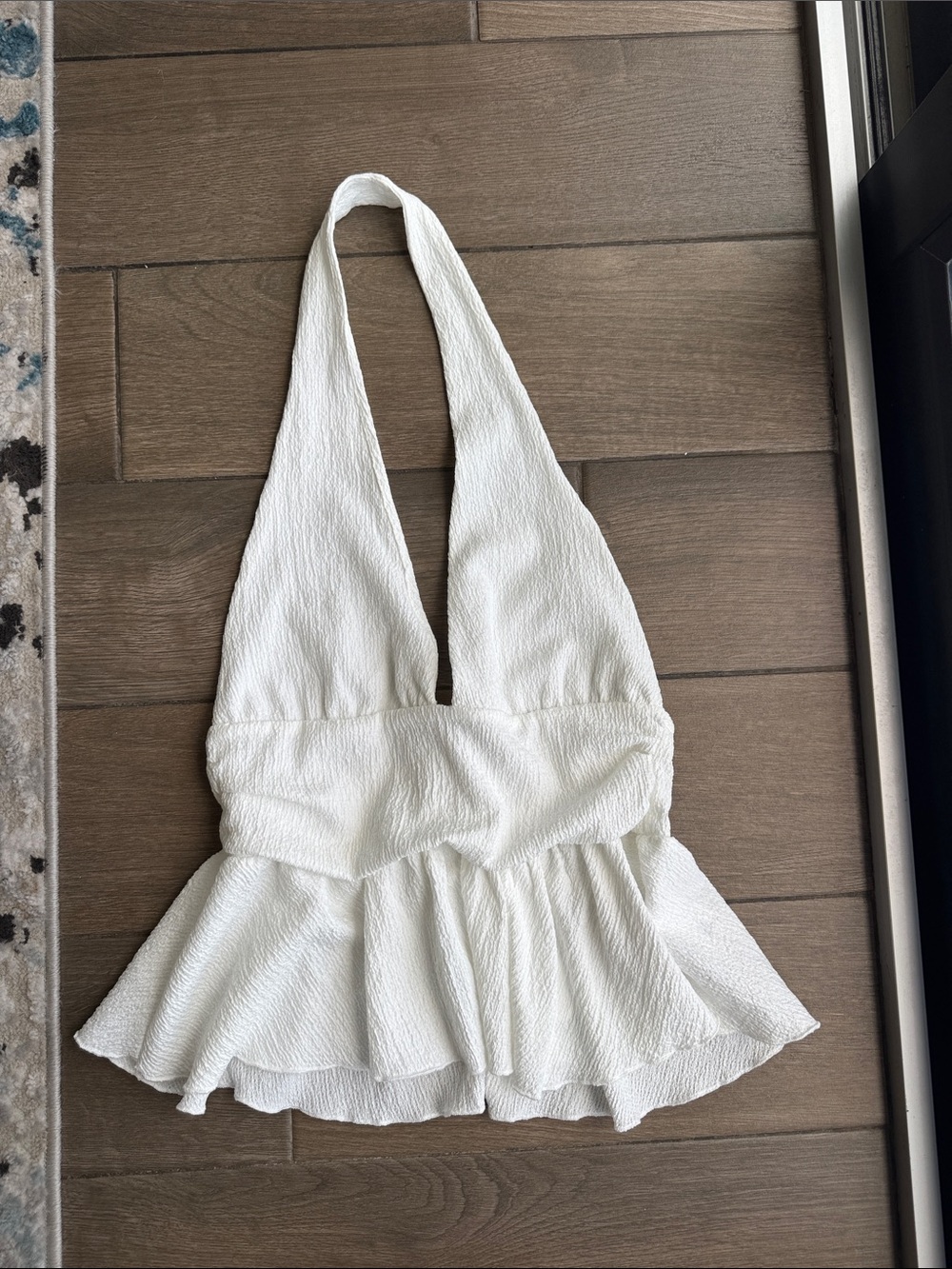 Zara White Halter Peplum Camisole